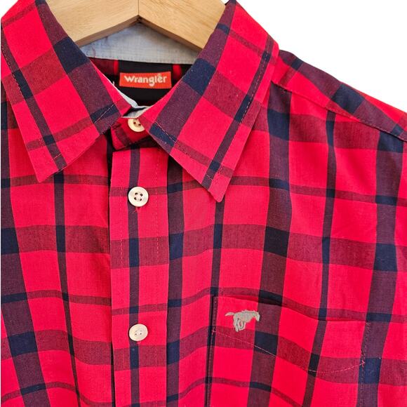 Wrangler Boys Long Sleeve Plaid Button Down Shirt Size Large (10/12) - Picture 4 of 8